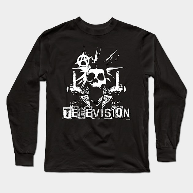 television skeleton punk Long Sleeve T-Shirt by calistoneug